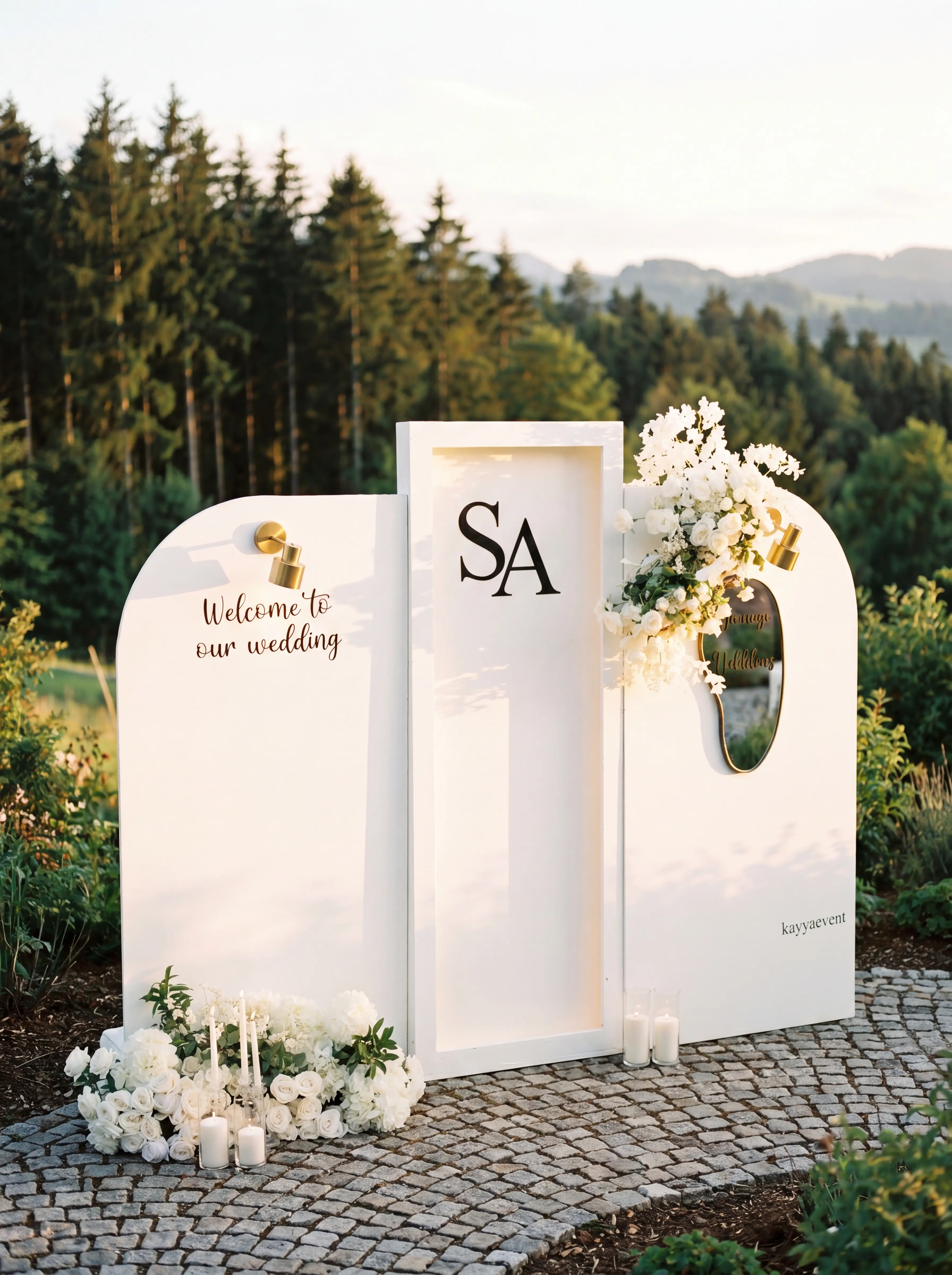 Wedding Fotowand bei Abendlicht